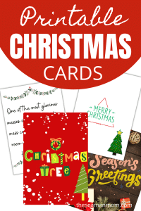 Photo collage of printable Christmas cards