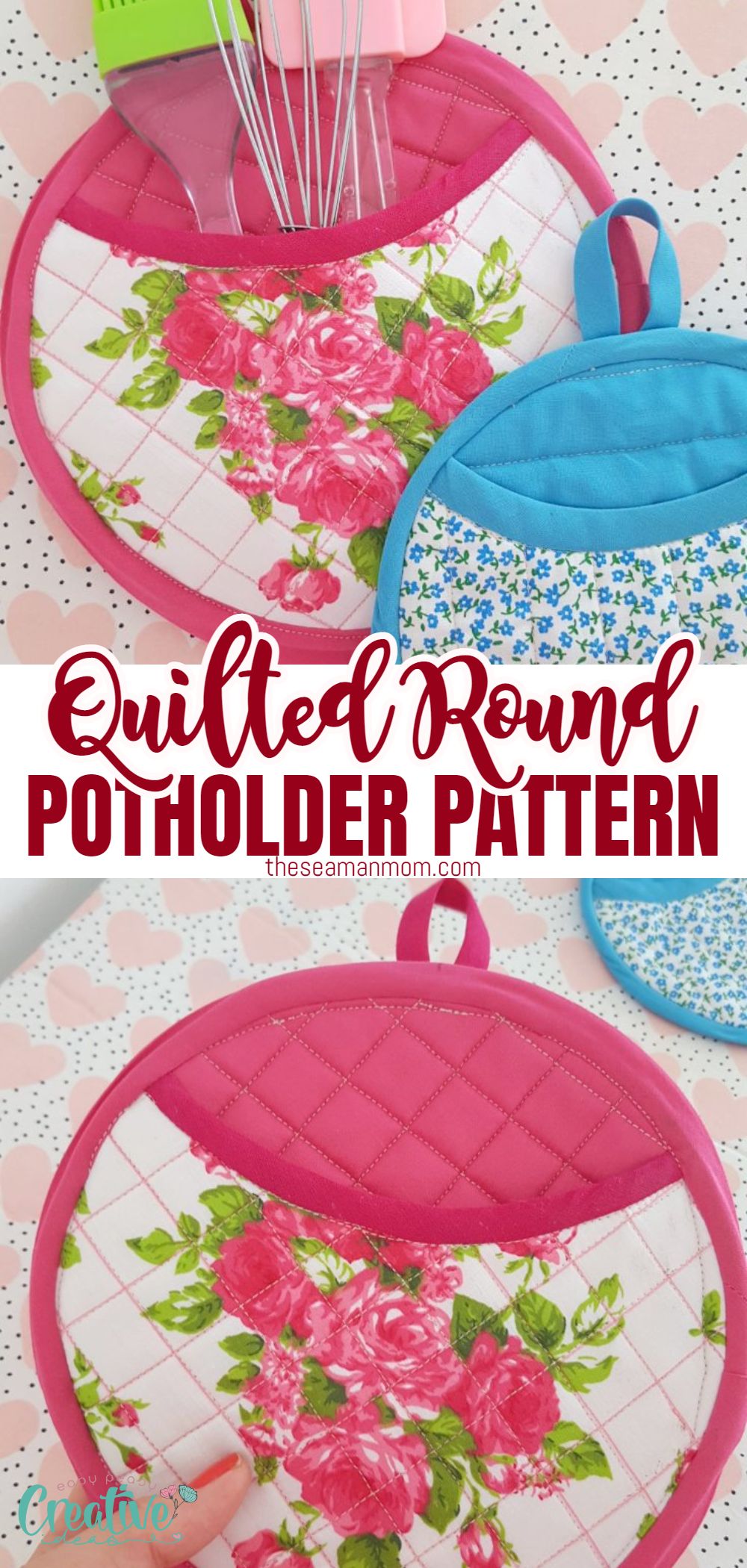 Making potholders is fun and easy! Learn how to make some simple but stunning round quilted pot holders with this easy to follow tutorial! Great gift ideas for holidays but work wonders for every day use in your personal kitchen! via @petroneagu