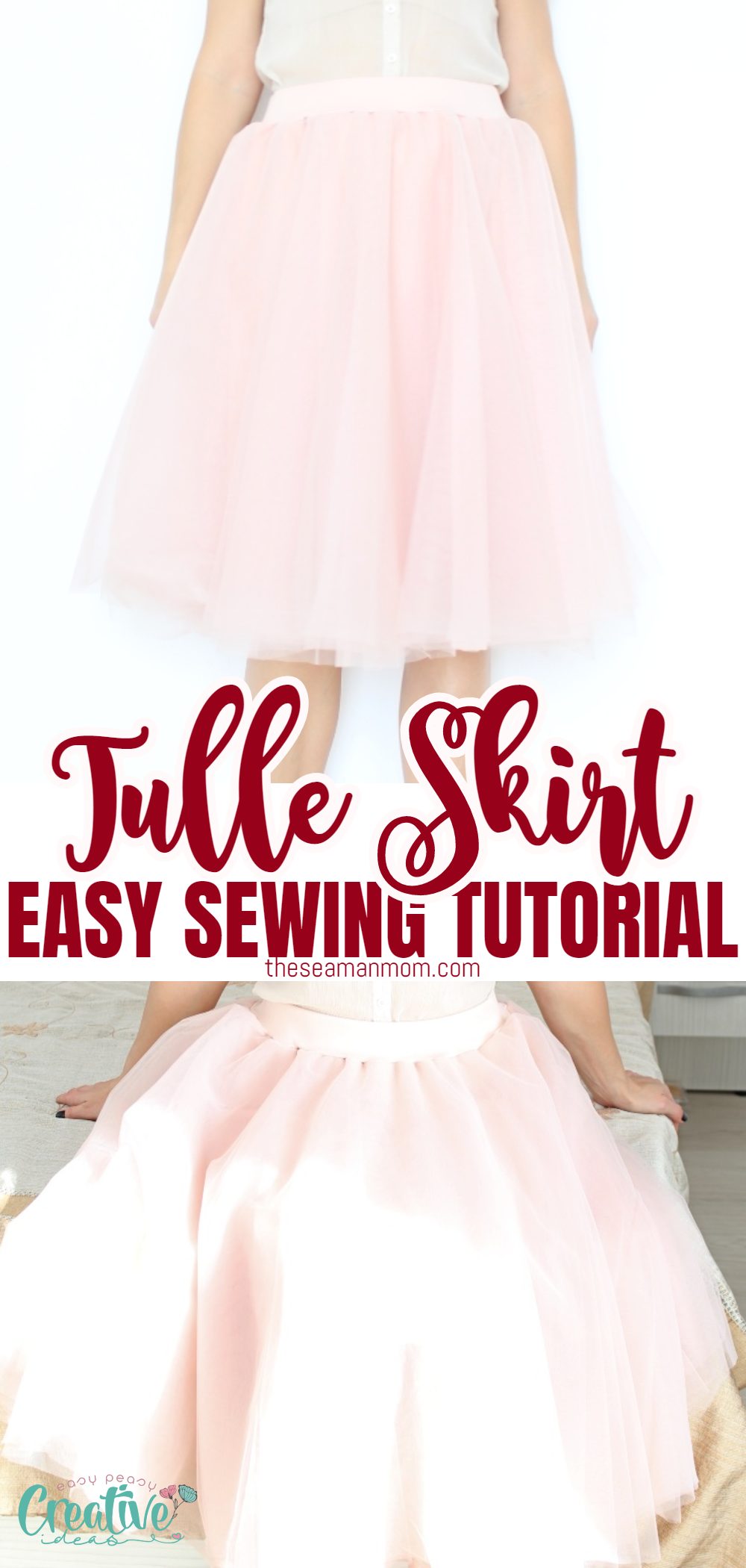 Everyone loves a good tulle skirt and you can make one too! This women tulle skirt looks adorable and is so fun to wear! Learn how to sew one here! The tutorial for this beautiful layered tulle skirt makes the whole process so simple and easy peasy! via @petroneagu