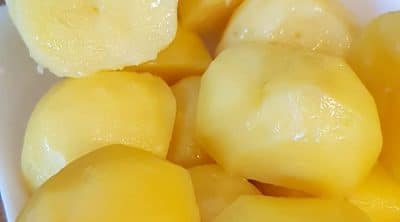 Over head image of potatoes cooked in the Instant Pot
