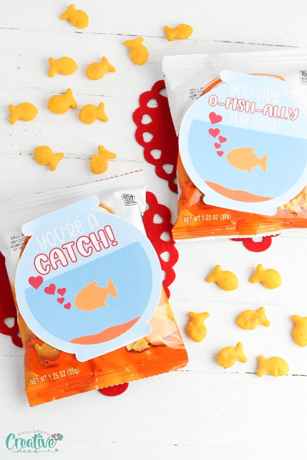 Fun and cute printable cards for GOLDFISH VALENTINES