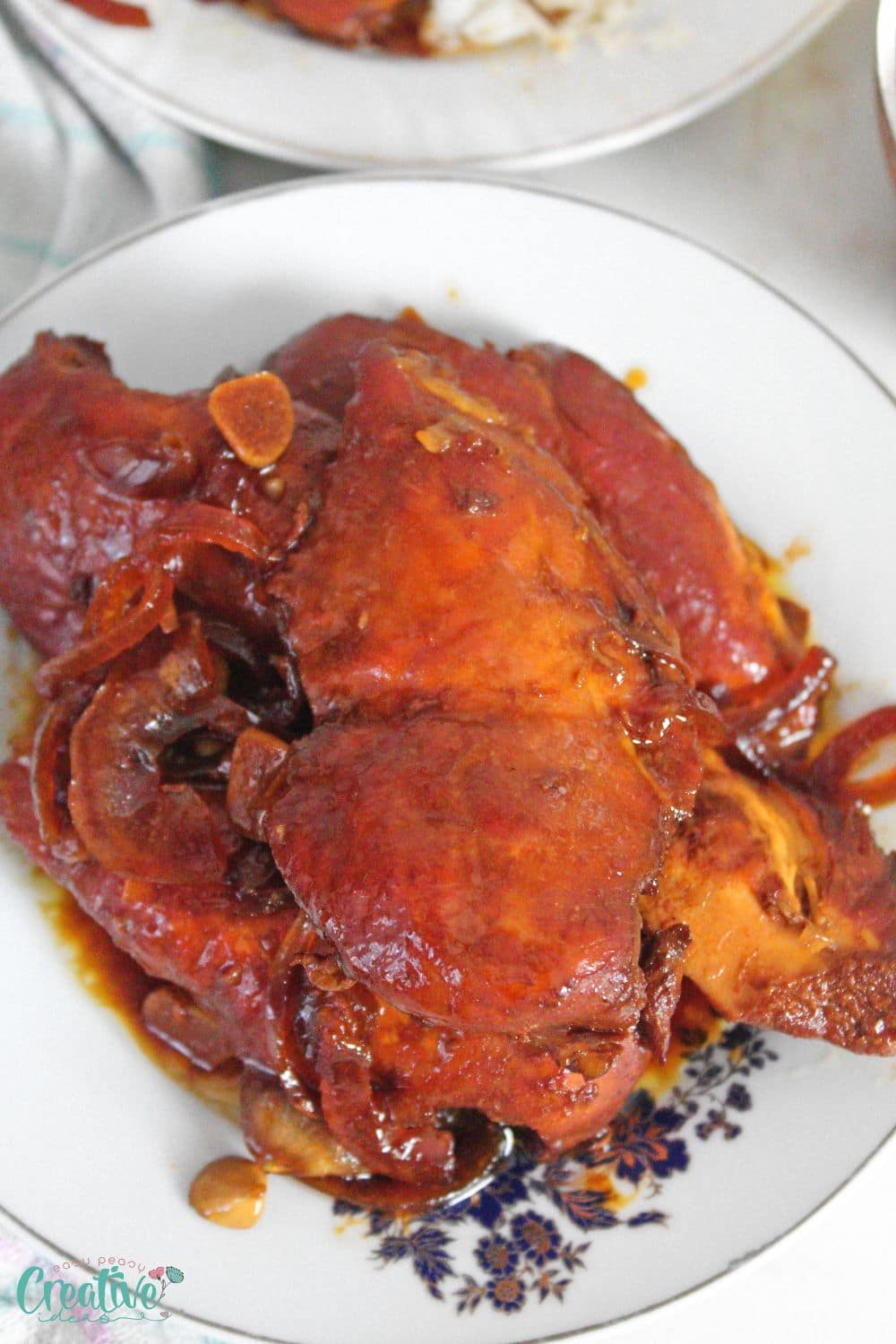 Over head image of bourbon chicken breast