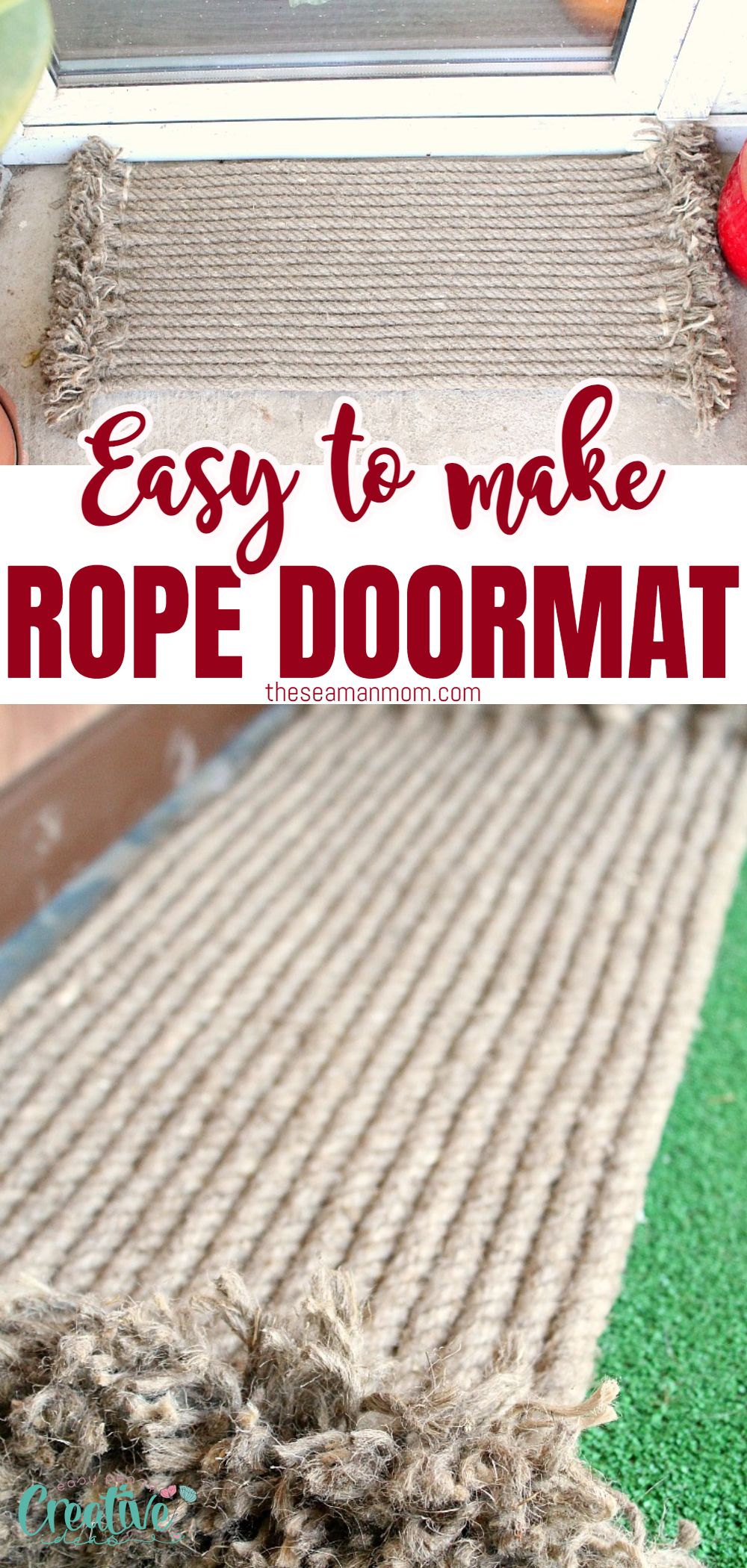Dress up your entry way with a pretty, durable and affordable DIY rope rug! So easy to make and a great way to add some rustic touch to your entryway! If you're looking to add some comfort under your feet when you get back from a long day at work, come home with tired feet or before going out for groceries or anything outdoors this spring/summer season, why not make yourself a gorgeous rope doormat? via @petroneagu