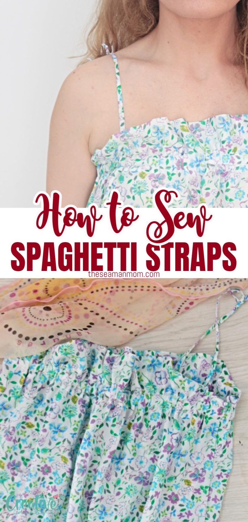 Photo collage of handmade spaghetti straps
