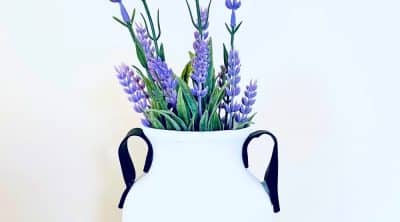 Image of a DIY flower vase inspired by Pottery Barn dupe vase