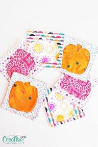 Fabric pumpkin coasters