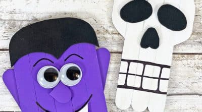 Dracula and Skull popsicle stick Halloween crafts