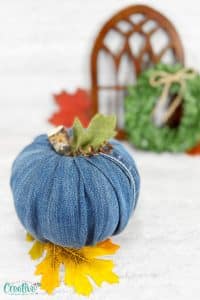 DIY decorative pumpkins made with denim