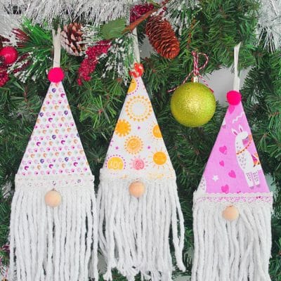 Easy Christmas Gnome Ornament sewing pattern