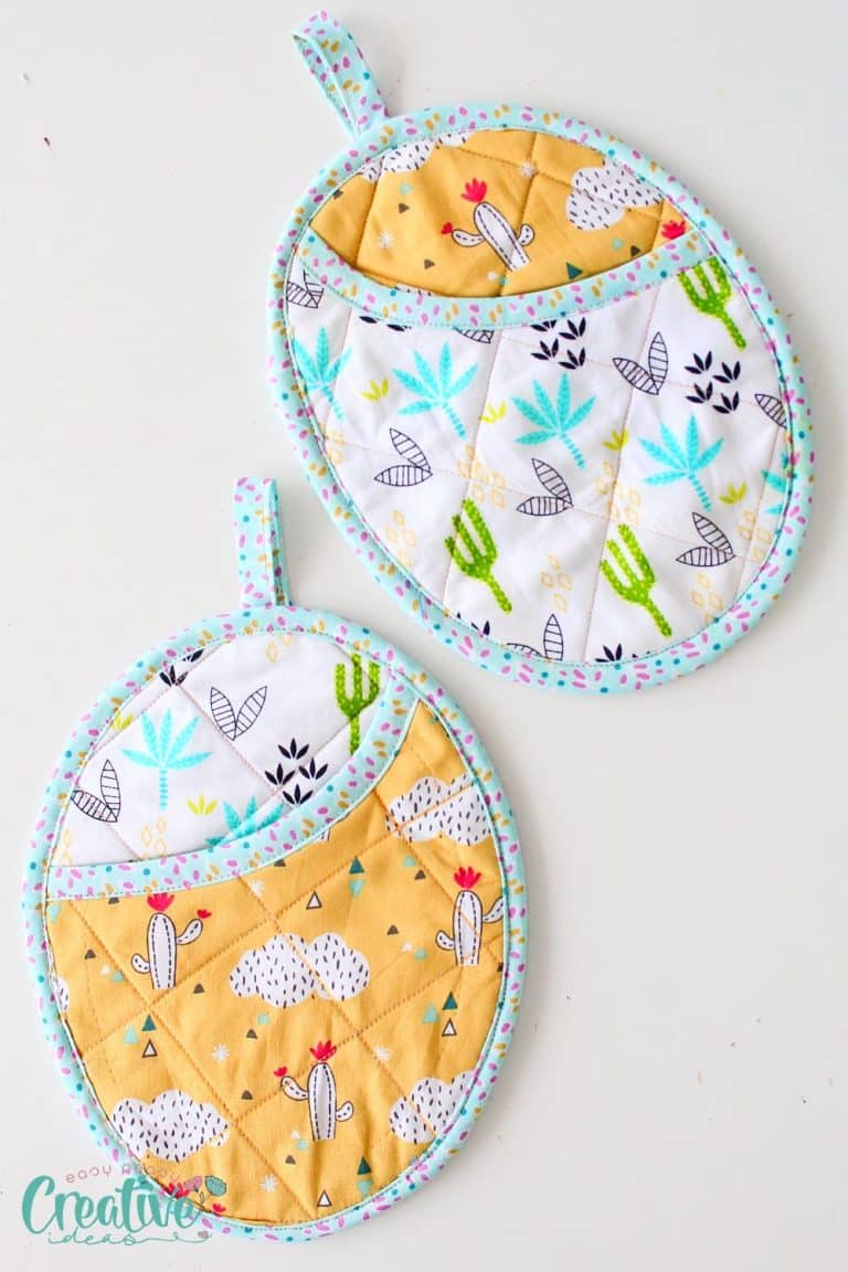 Oval Shaped Pocket Pot Holders Sewing Pattern- Easy Peasy Creative Ideas