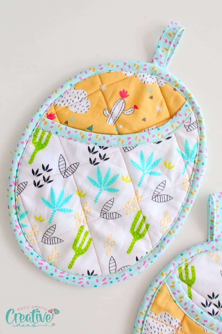 Oval Shaped Pocket Pot Holders Sewing Pattern Easy Peasy Creative Ideas