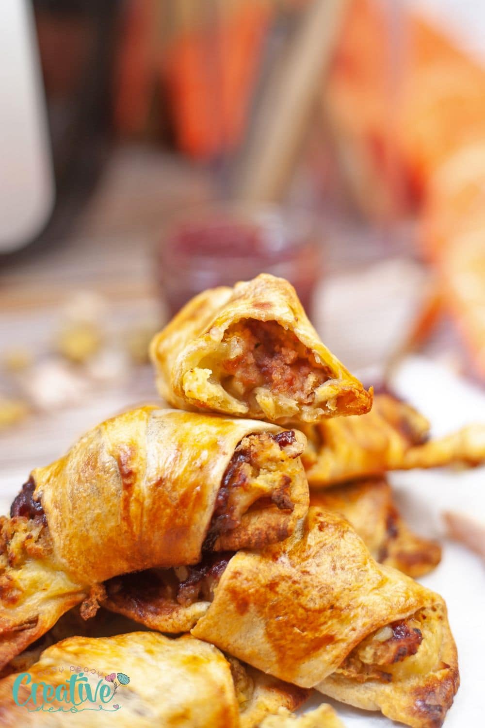 Air fryer Thanksgiving leftover crescent rolls