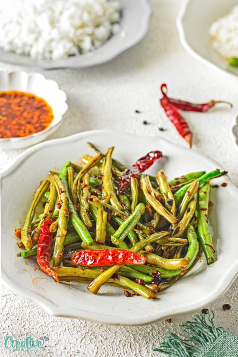 Close up image of Asian green beans recipe