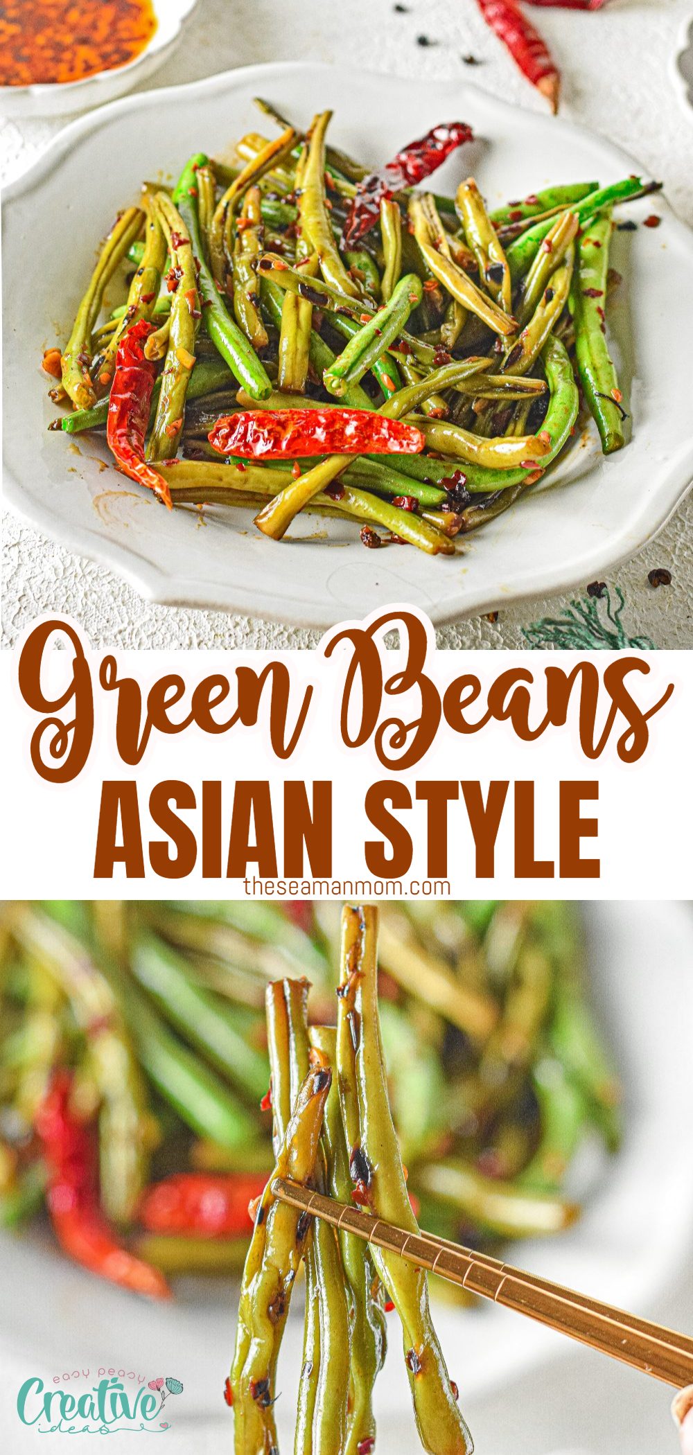 Asian Green Beans have been part of the Asian cuisine for centuries. They are a flavorful, crunchy side dish that can add nutrition to any meal. From stir-fries to salads or simply steamed and served with a sprinkle of sea salt, there is something for everyone! This Asian style green bean dish is sure to please any crowd. Use my delicious and easy recipe to create an Asian-style green bean dish everyone will love!  via @petroneagu