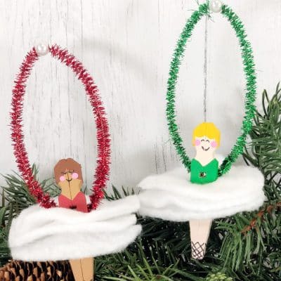 Clothespin Ballerina Christmas ornaments