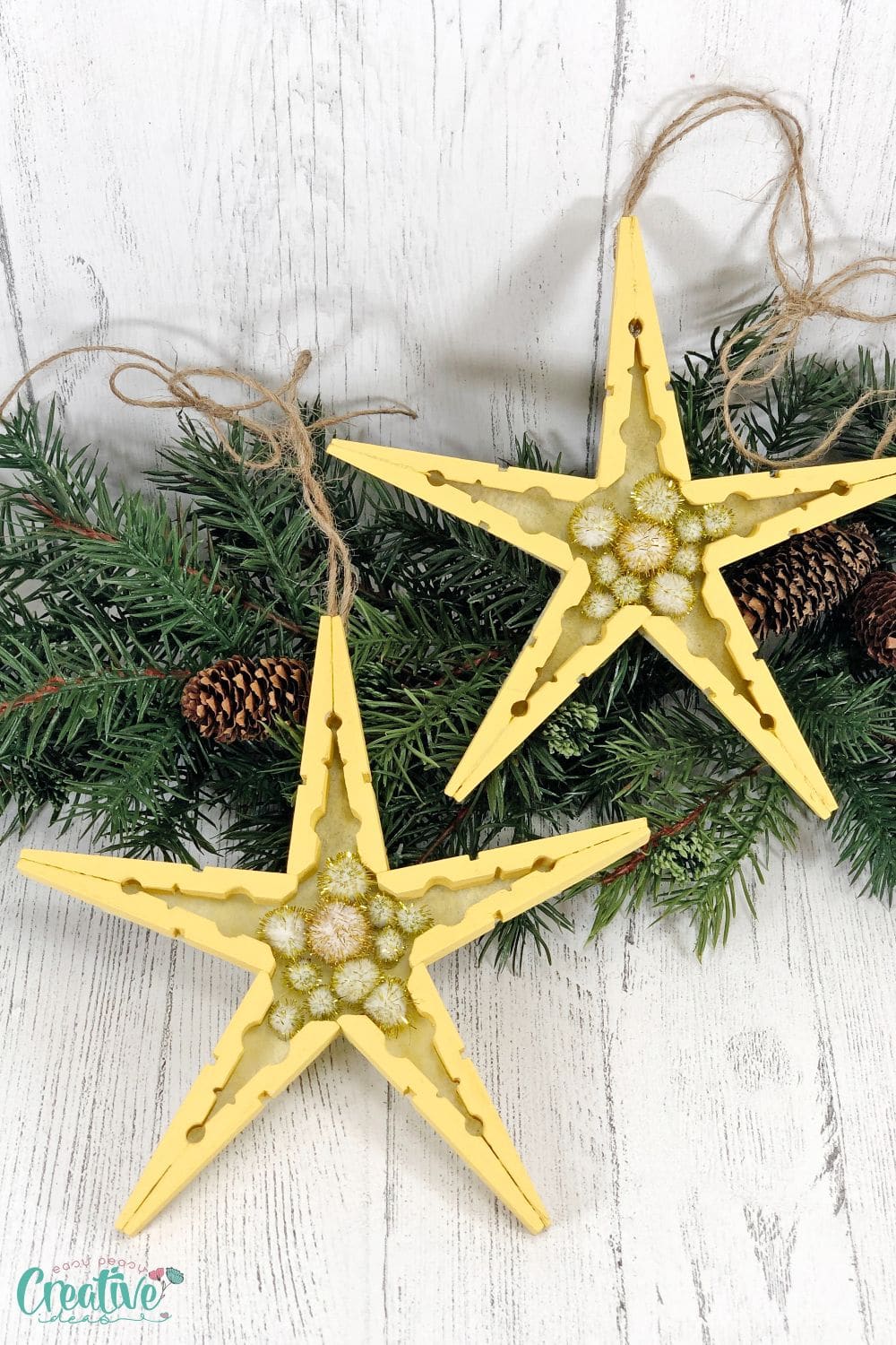 Clothespin star ornaments