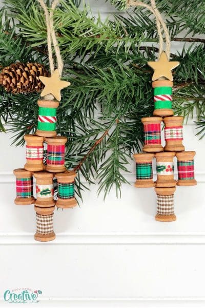 Wooden Spool Christmas Ornaments - Easy Peasy Creative Ideas