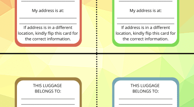 Luggage tag template