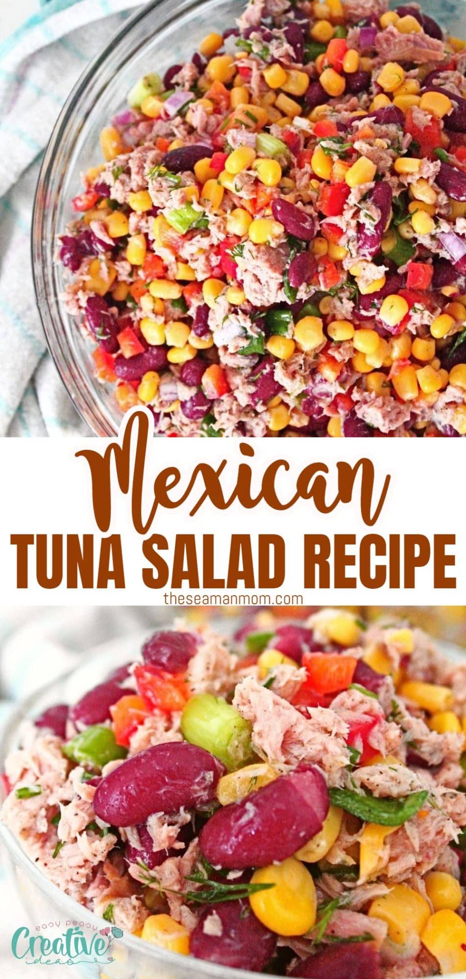 Mexican tuna salad in transparent salad bowls