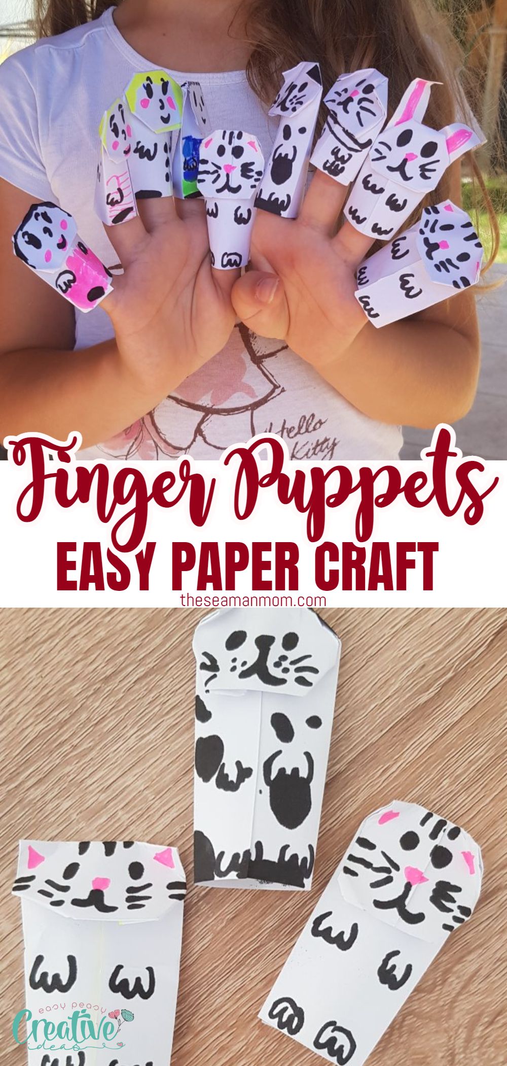 Paper finger puppets