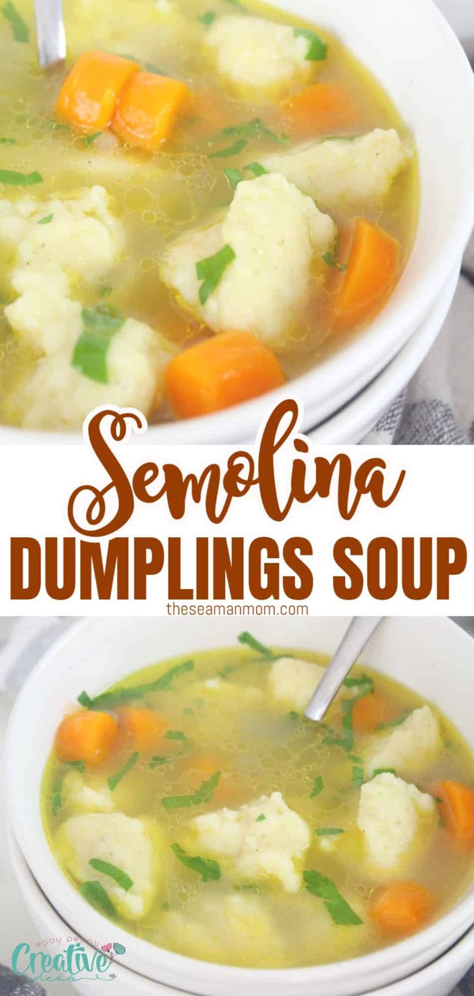 Semolina dumplings soup