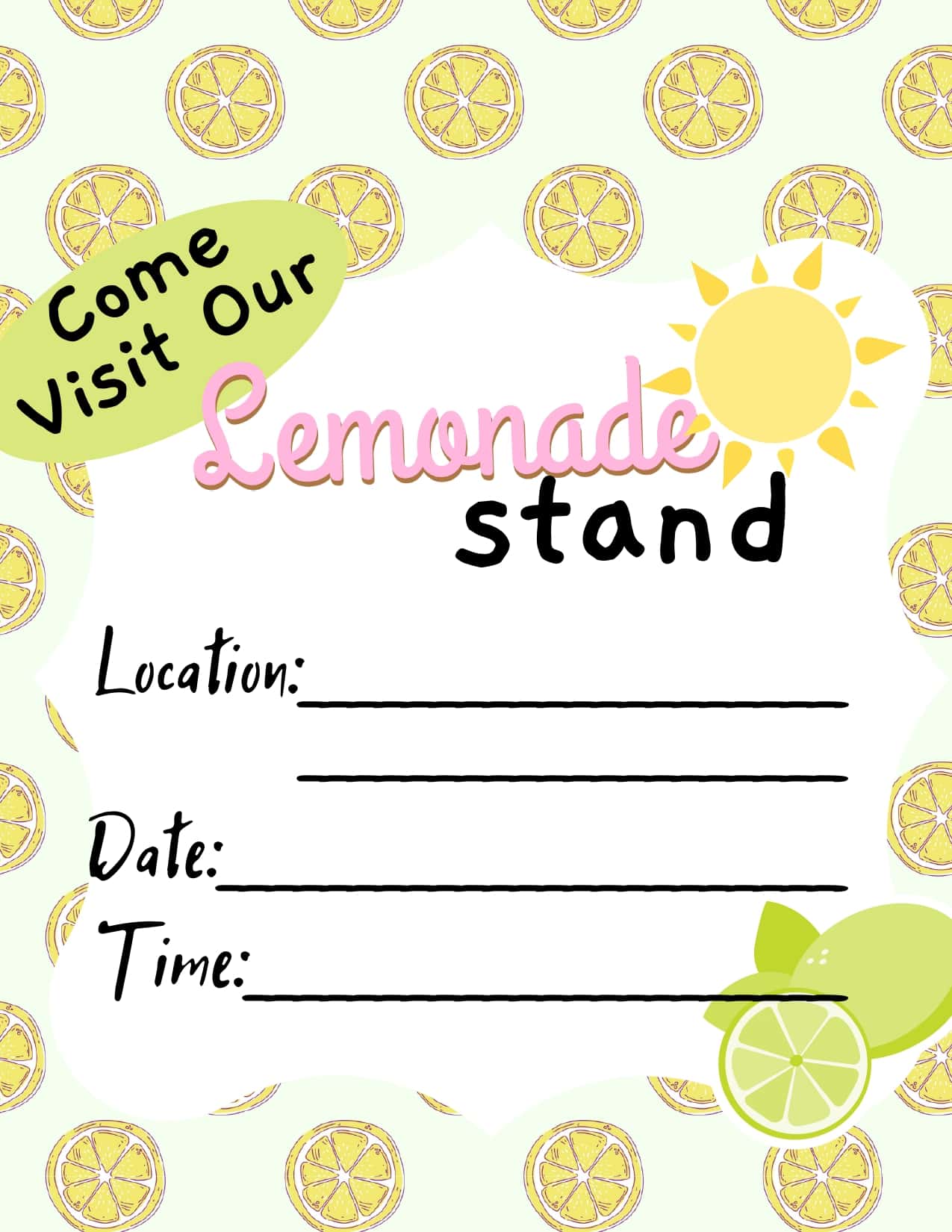 Lemonade sign printable