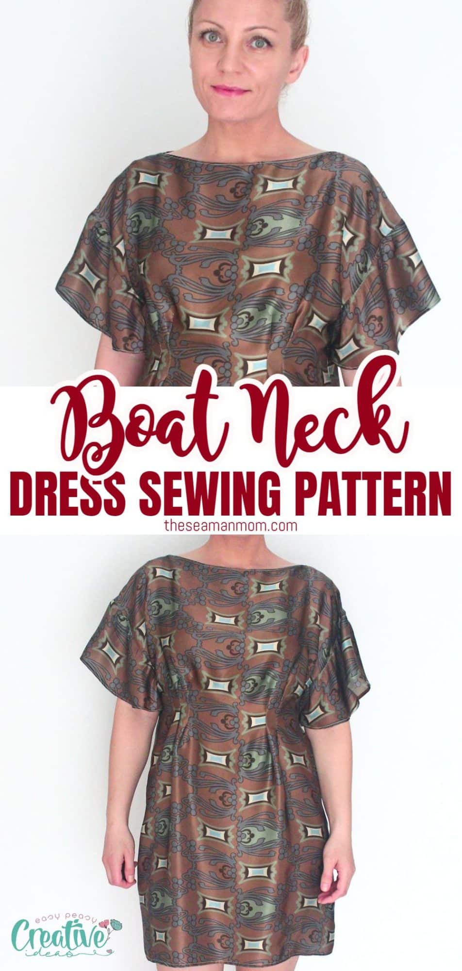 Boat neck dress pattern