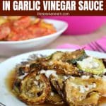 Fried zucchini in garlic vinegar sauce