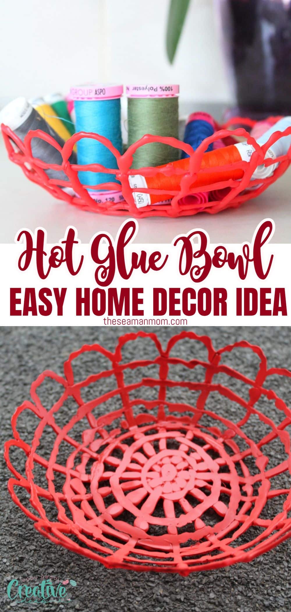 If you have some spare time or need a little bowl for storing craft or sewing supplies, you can make a neat and super cool hot glue bowl with this project. via @petroneagu