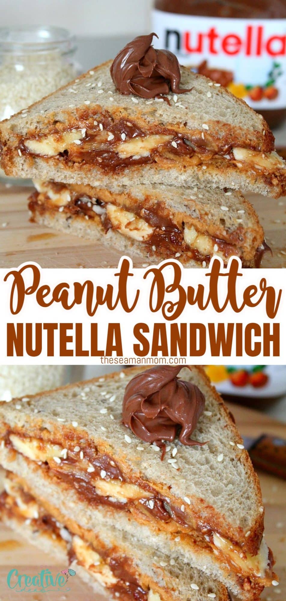 Peanut butter and Nutella sandwich