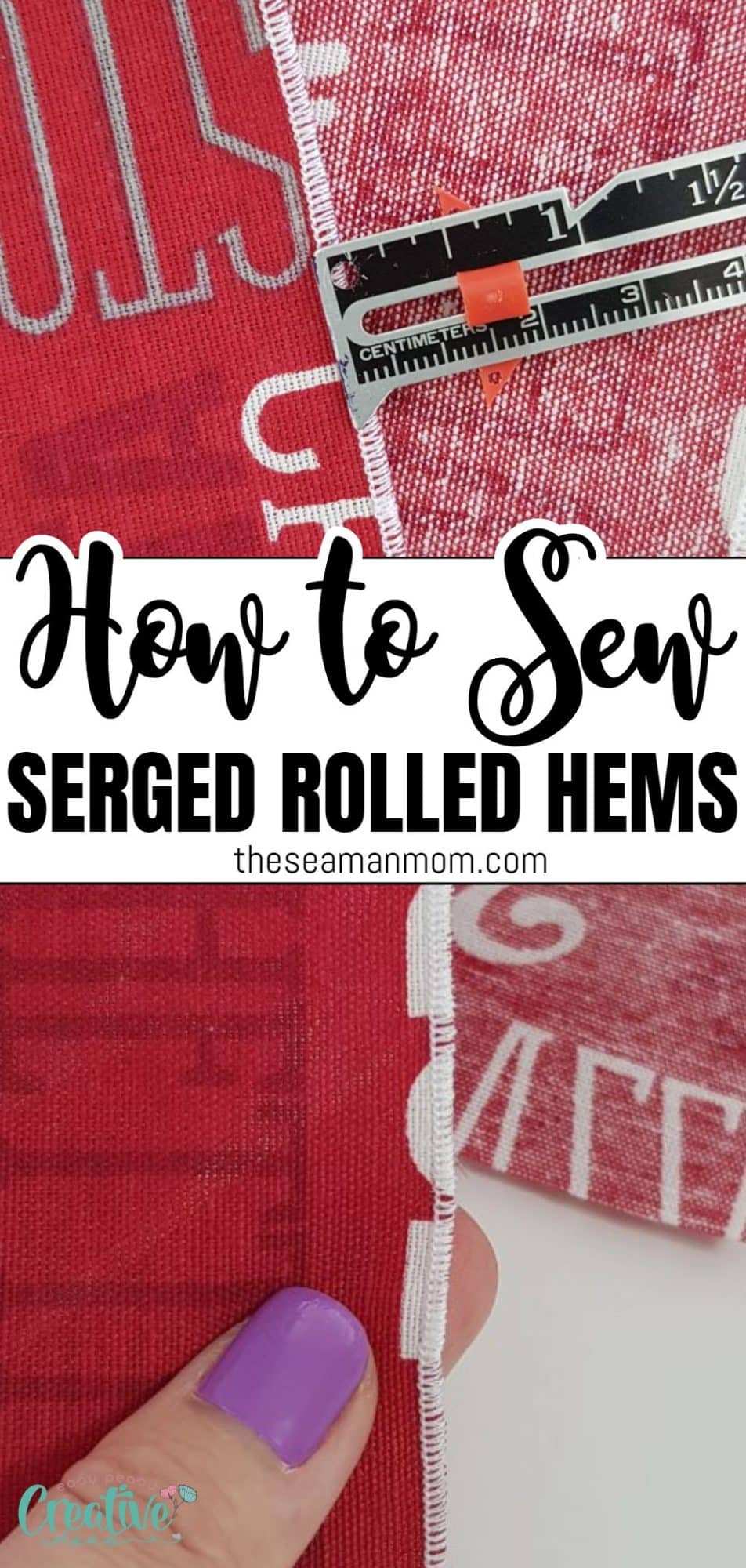 How to sew a serged rolled hem
