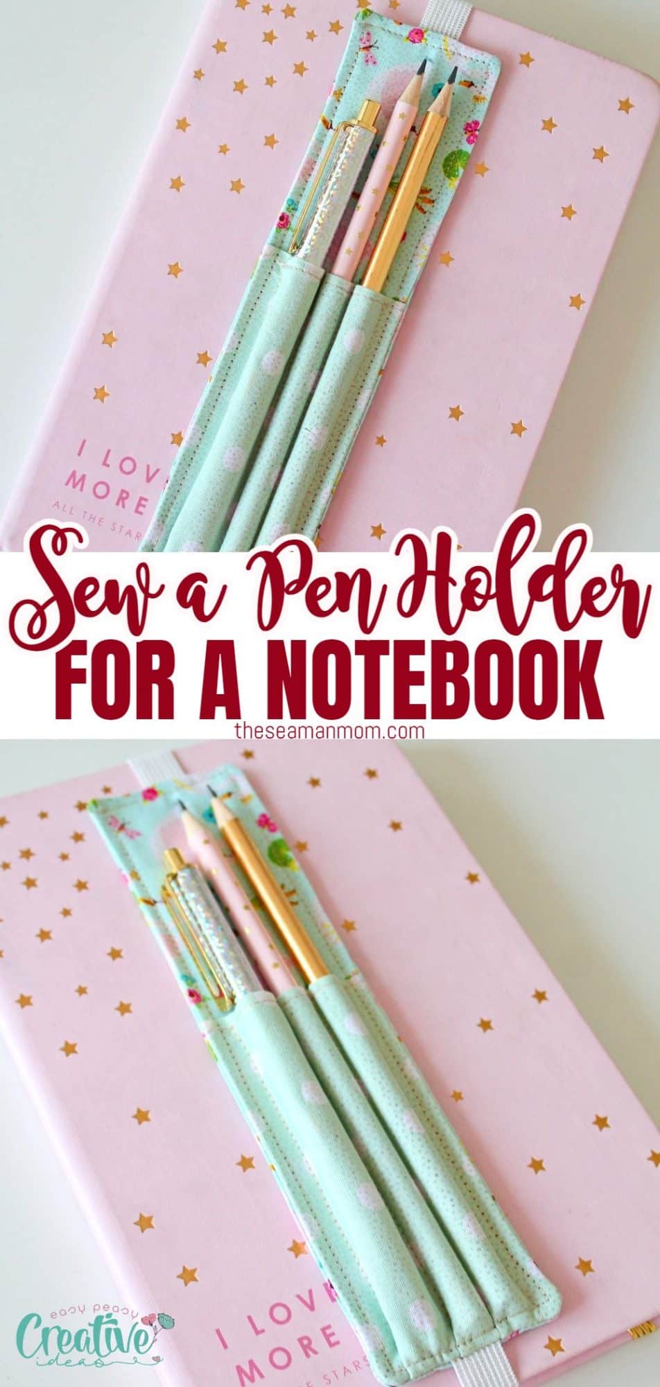How to sew a DIY pen holder for a notebook