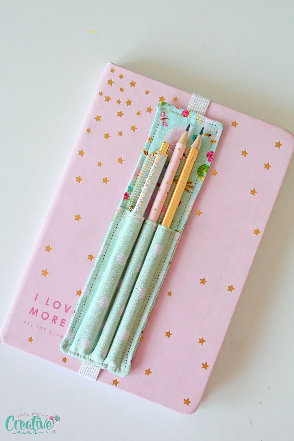 How to sew a pen holder for notebook