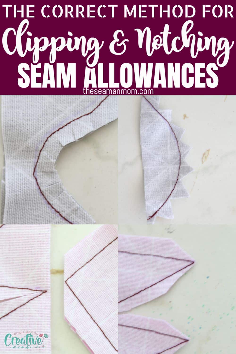 Clipping and notching seam allowances correctly