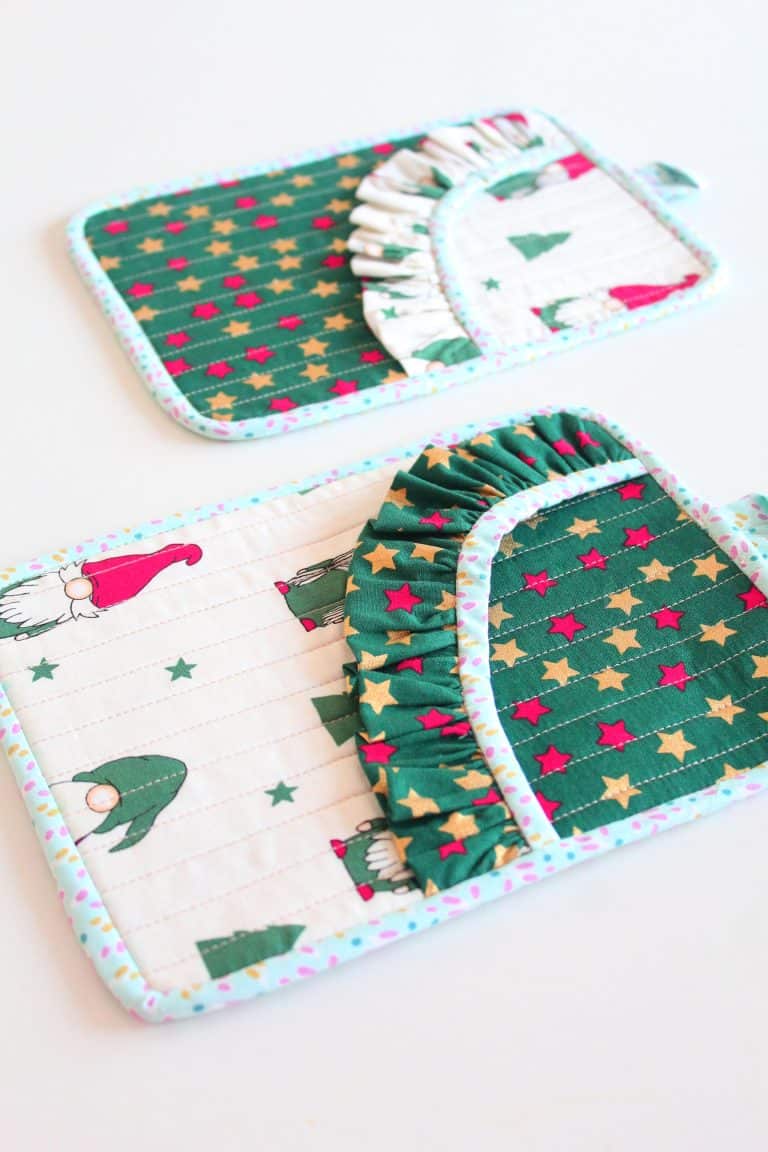 Pocket Potholder With Ruffle Sewing Pattern - Easy Peasy Creative Ideas