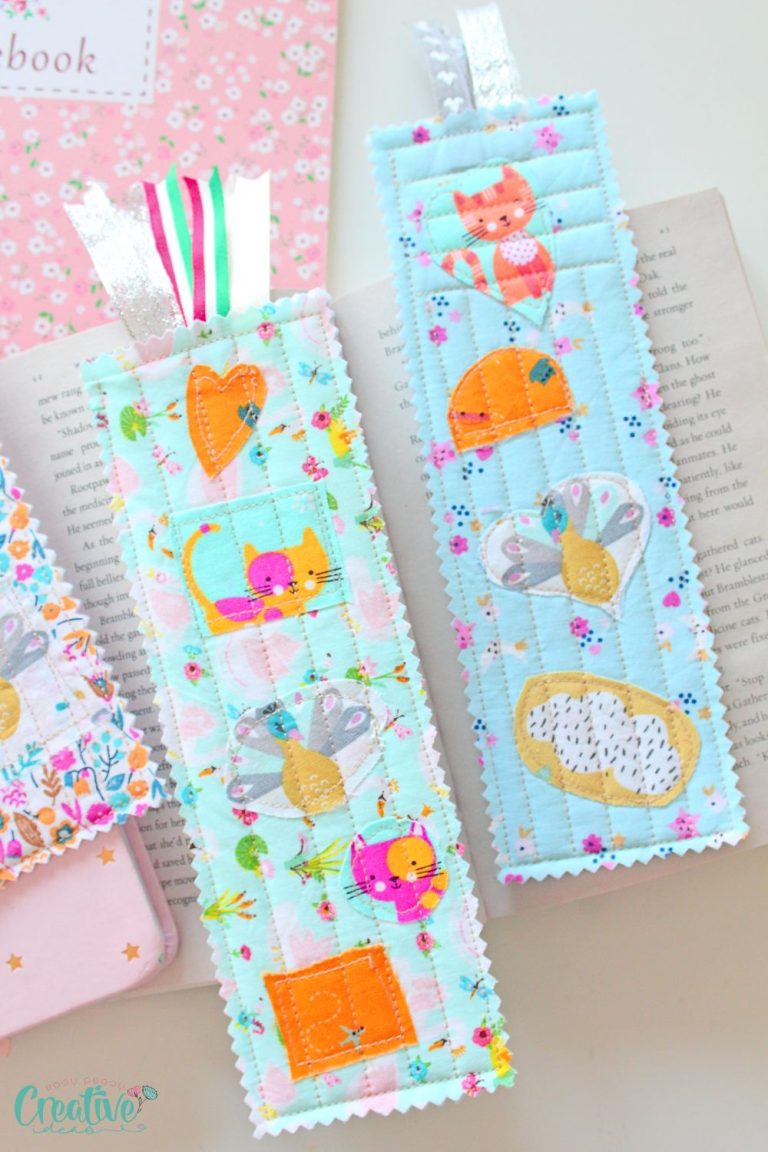 Easy bookmarks to sew with fabric scraps Easy Peasy Creative Ideas