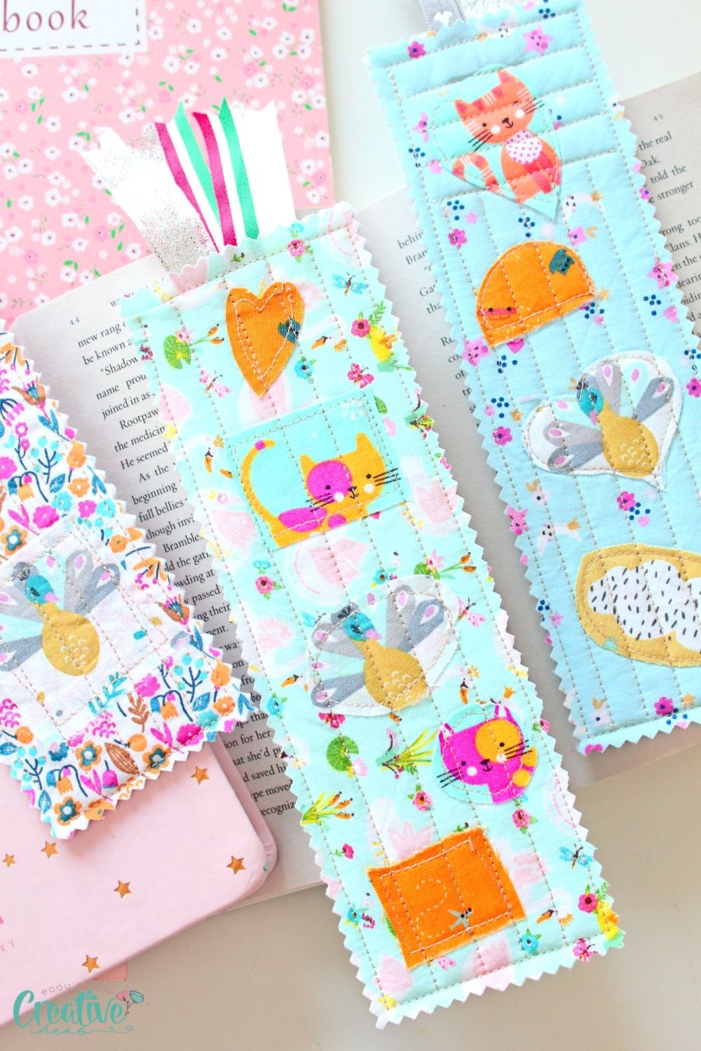 Bookmark DIY with Fabric Scraps - Salvaged Inspirations