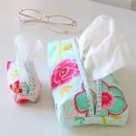 Two handmade quilted tissue holders in different sizes