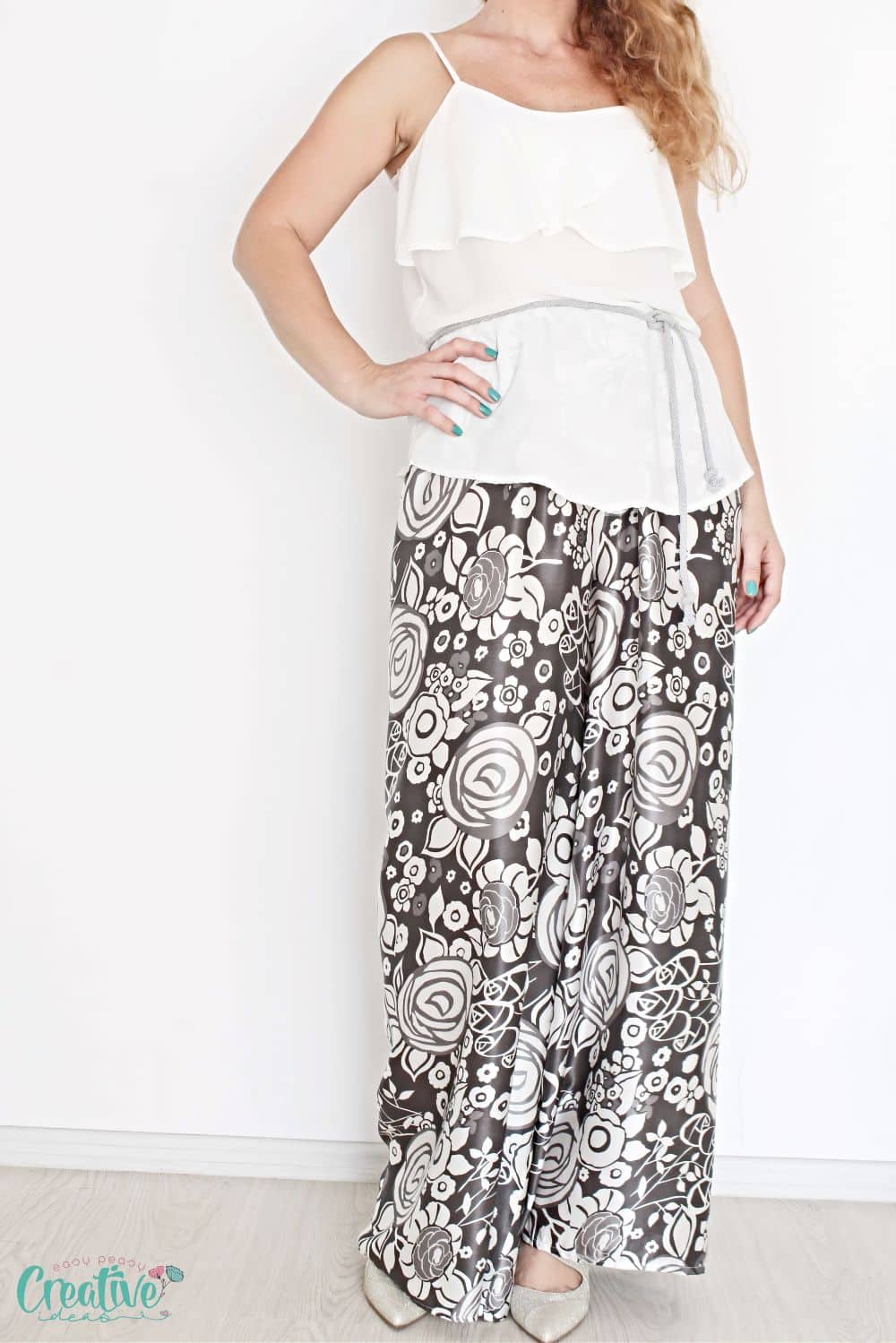 digital walnoot wide pants sewing pattern