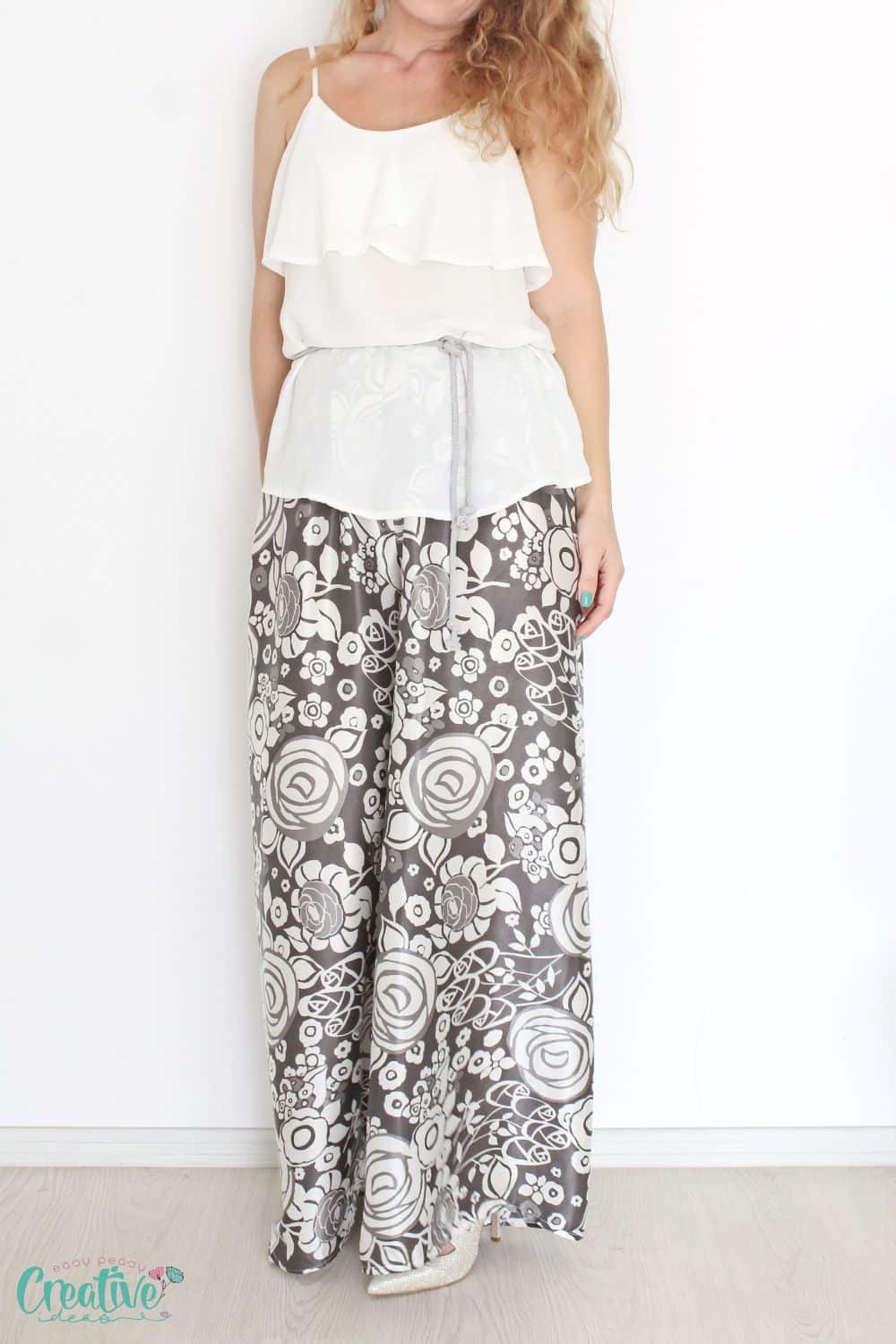 Easy Printable Wide Leg Pants Pattern - Creative Fashion Blog