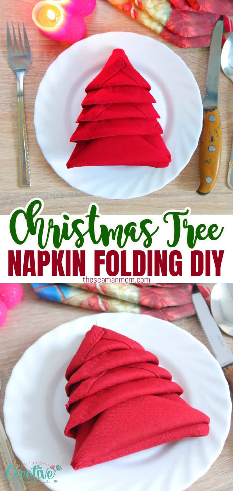Christmas napkin folding DIY