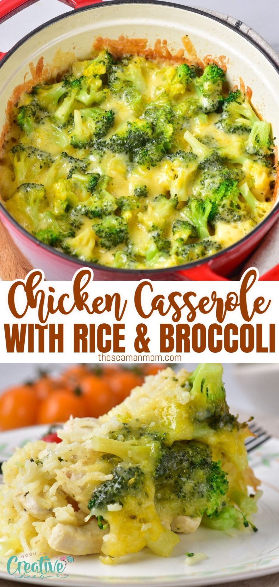 A delicious chicken rice broccoli casserole, a perfect blend of flavors and textures.