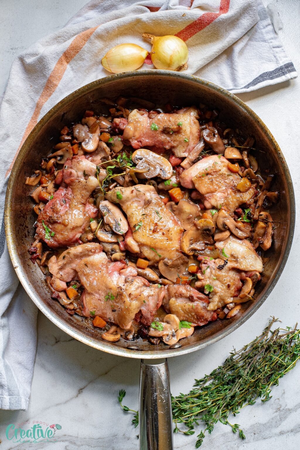 20 Minute Bone-in Skillet Chicken Thighs - Easy Peasy Creative Ideas