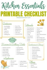 Printable kitchen essentials checklist - Easy Peasy Creative Ideas