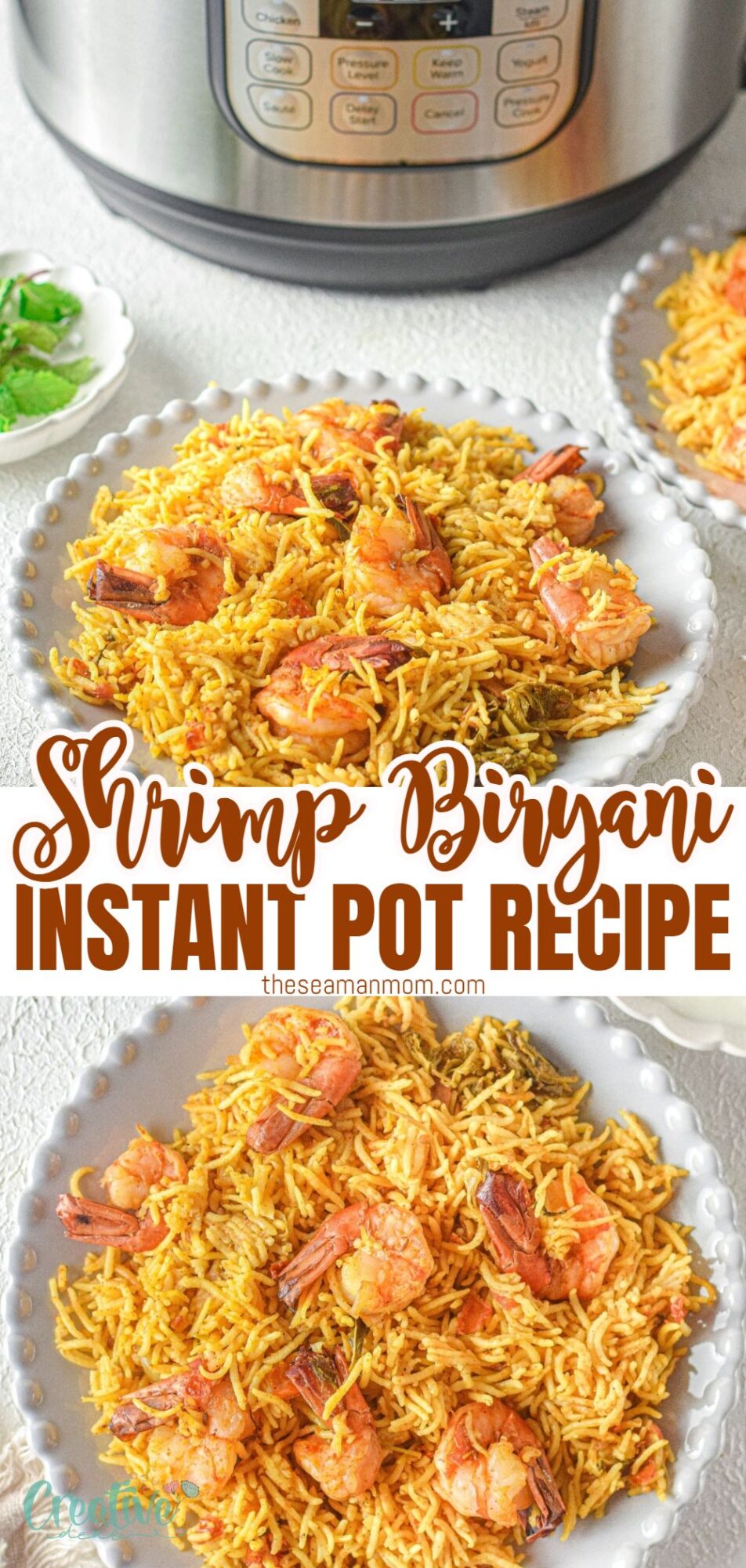 A mouthwatering shrimp biryani recipe cooked effortlessly in an instant pot. Perfectly spiced and full of flavor!