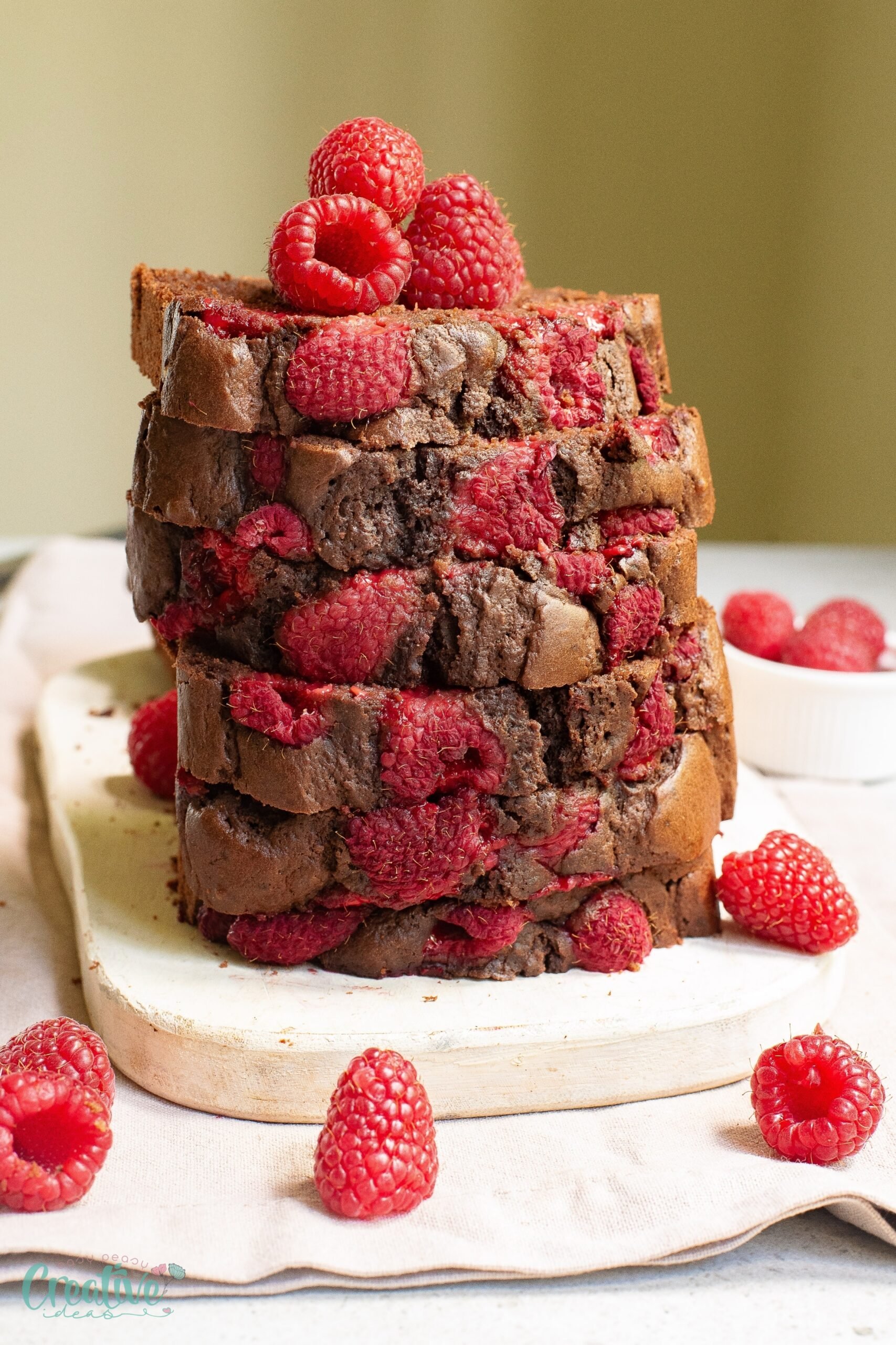 Chocolate pound cake recipe with raspberries