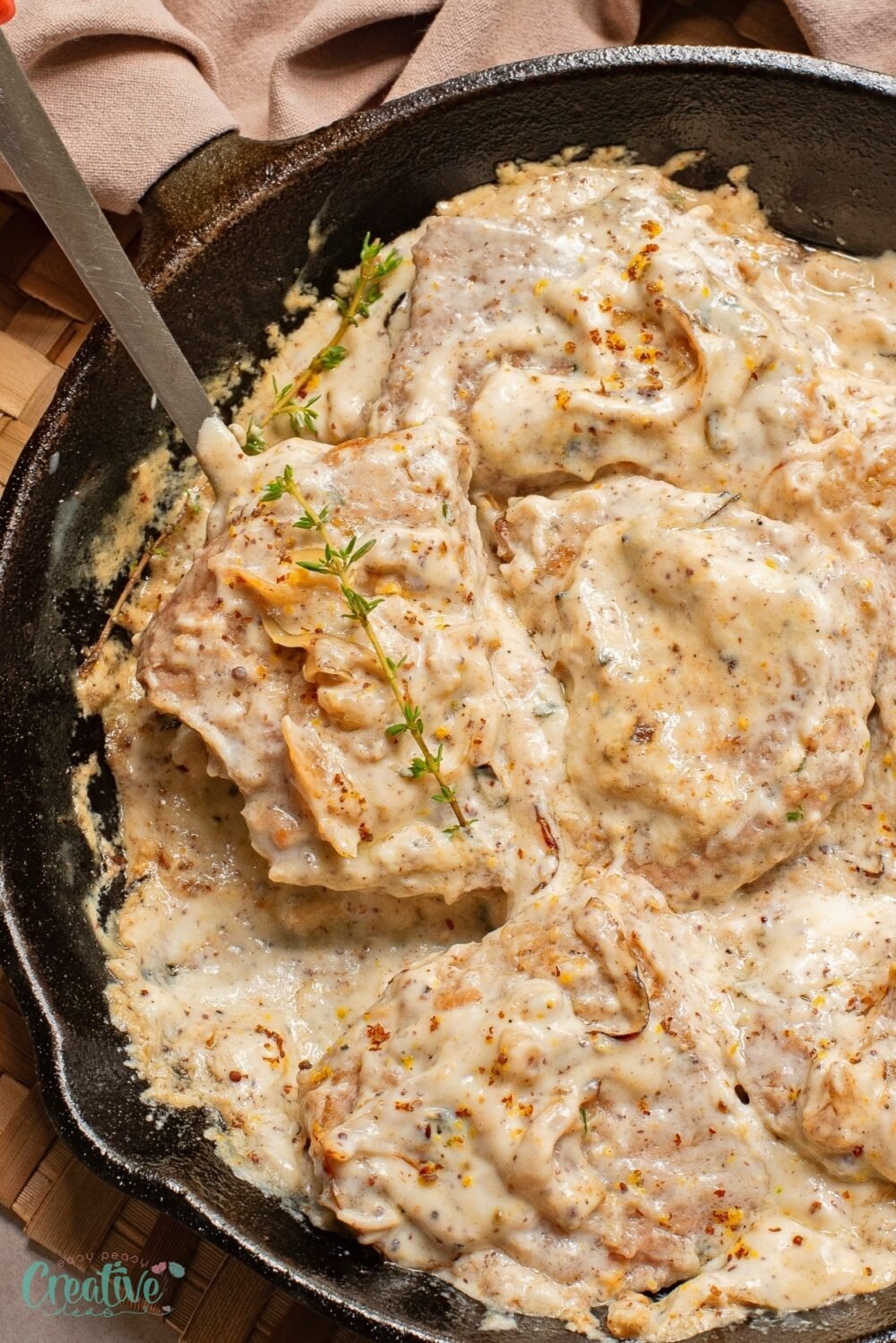 Pork loin in creamy mustard sauce - a flavorful and satisfying dish you don't want to miss!