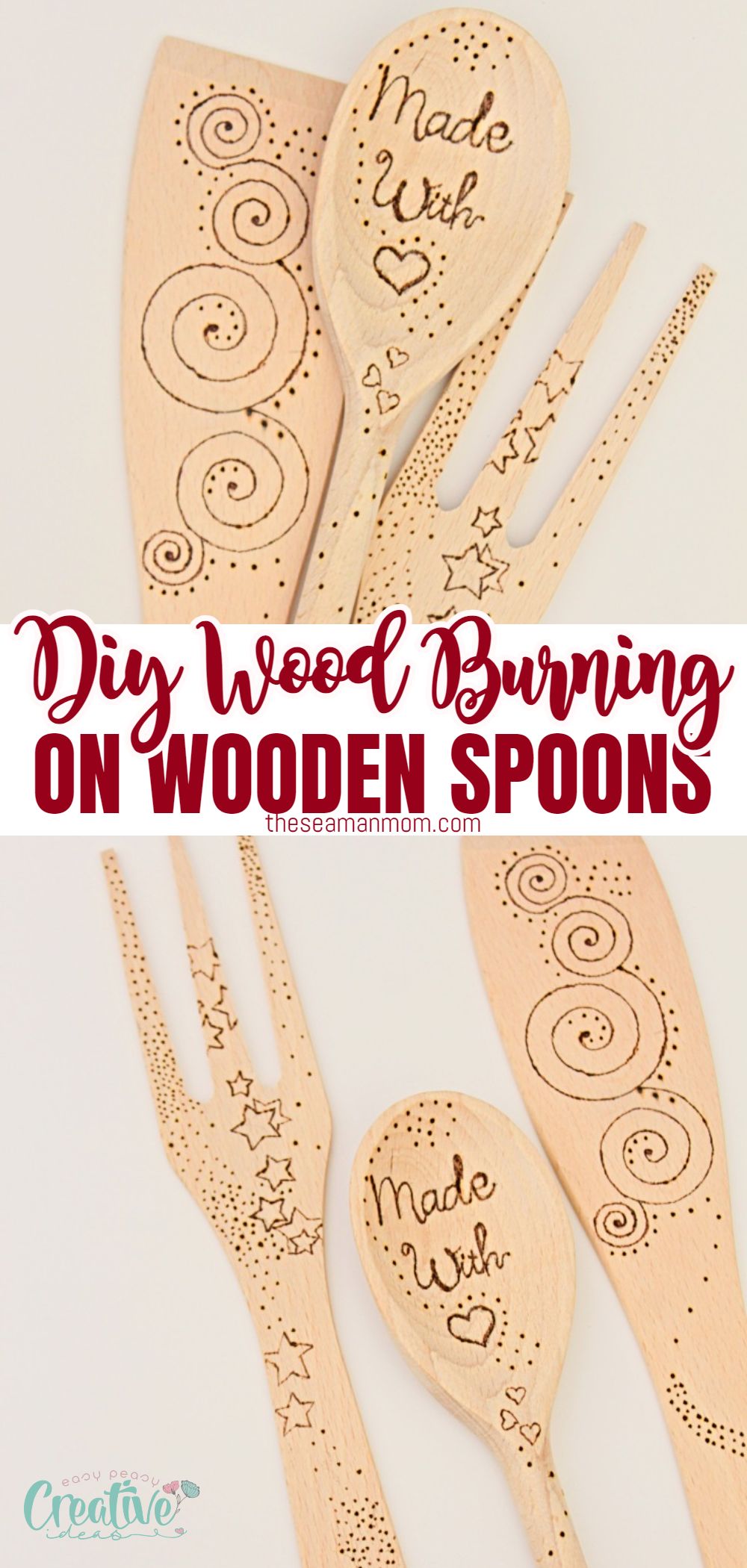 DIY Wood Burning on Wooden Spoons - Easy Peasy Creative Ideas