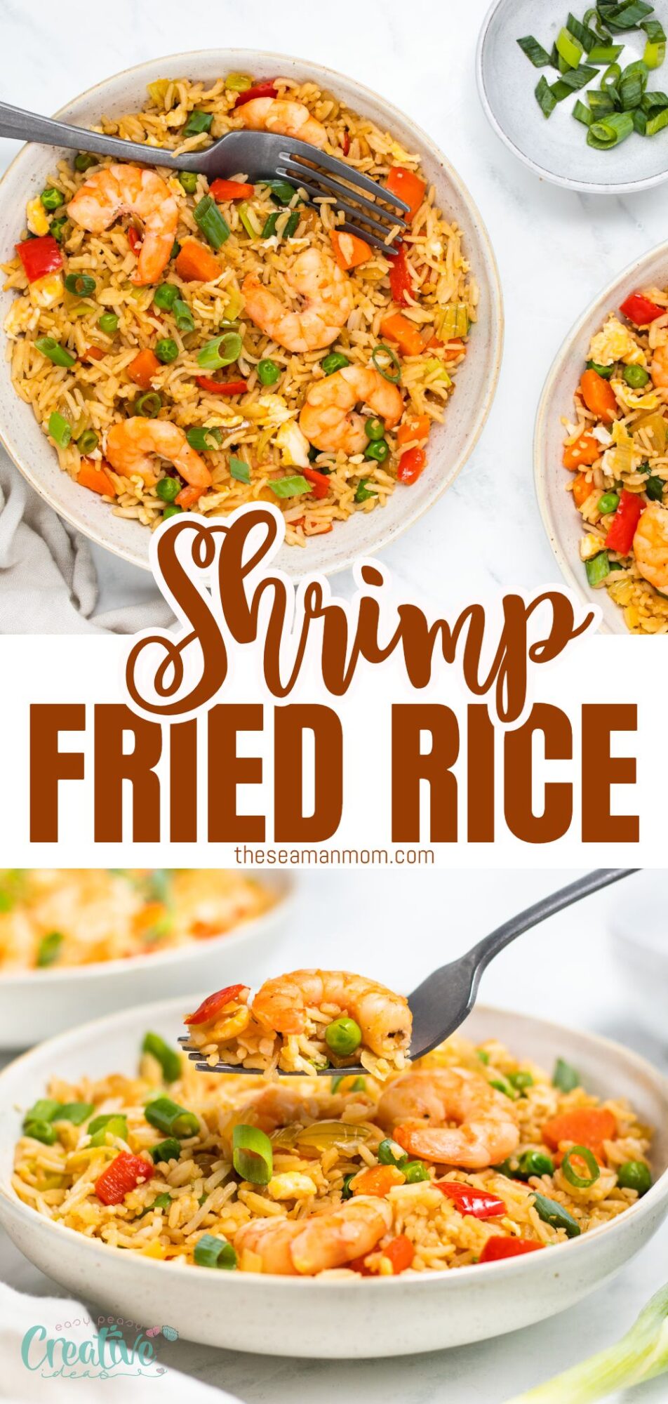 Indulge in the ultimate easy shrimp fried rice - a quick and delicious dish bursting with savory shrimps and fresh veggies!