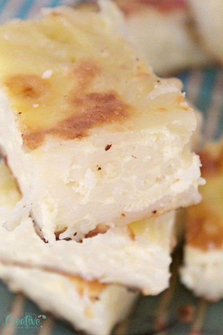 Macaroni pudding with cheese